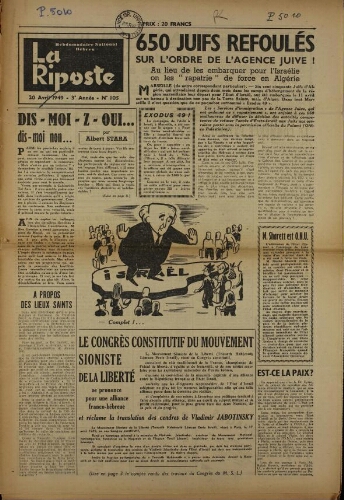 La Riposte N°105 (20 avr. 1949)